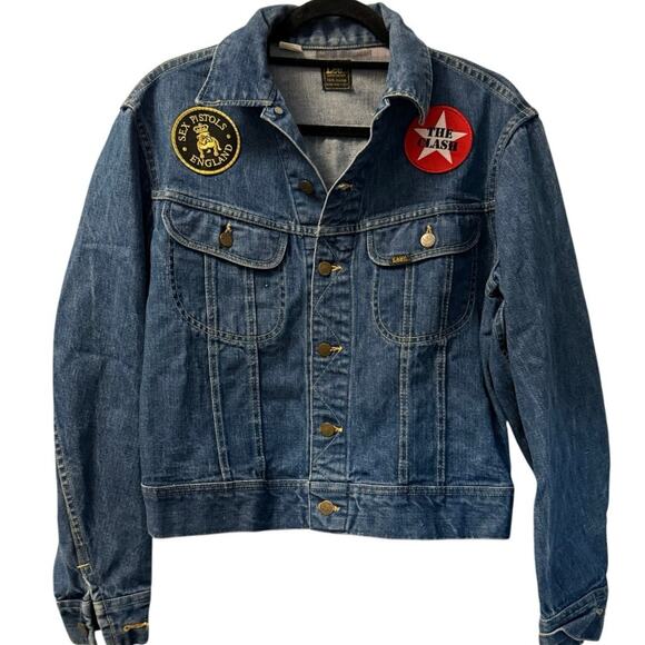 Vintage 70s Clash, Ramones, and Sex Pistols Patches Lee’s Denim Jacket Small